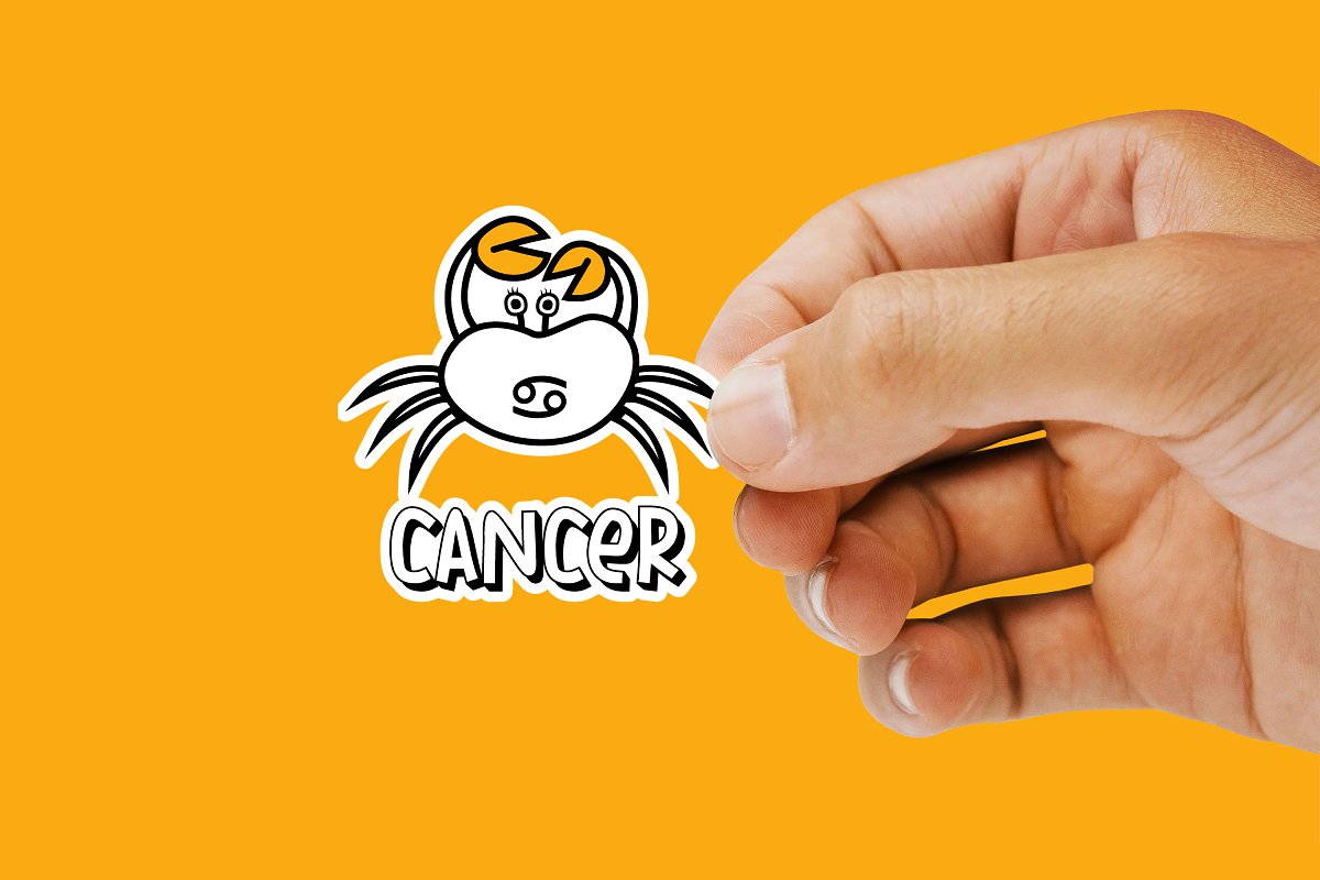 Cute cancer sticker design.