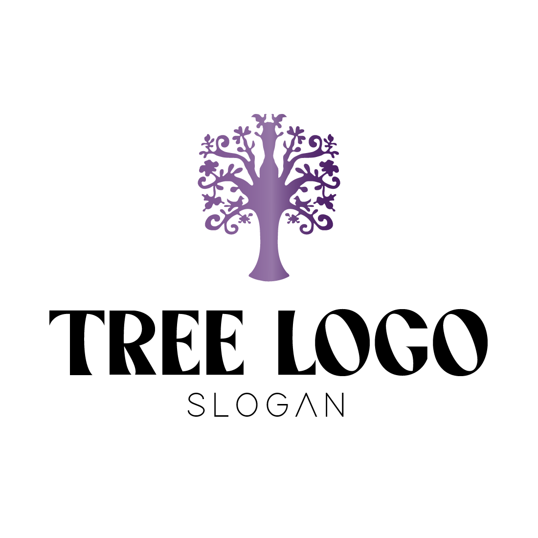 Tree Logo Vector violet version with white background.