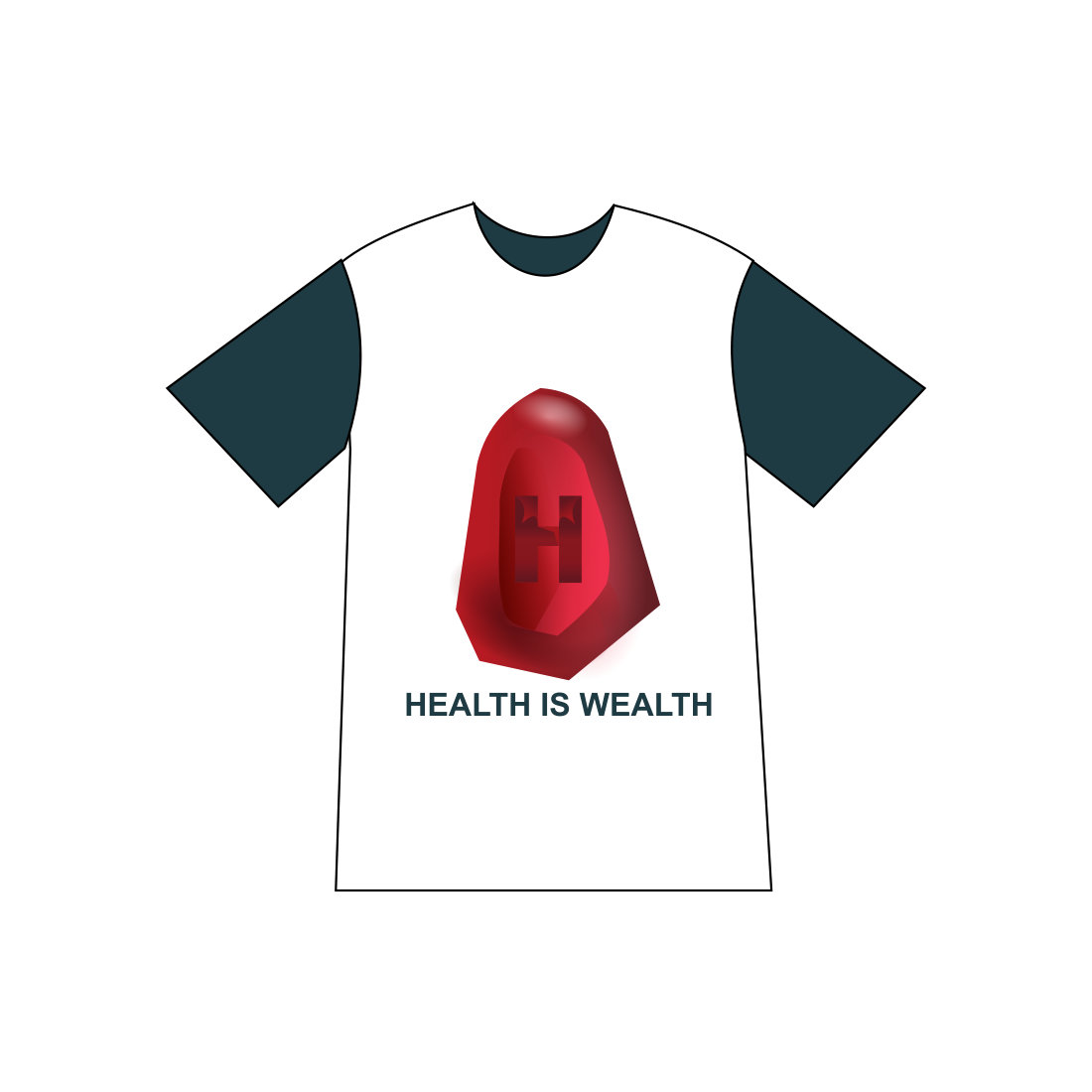 Health Logo with t-shirt mockup.