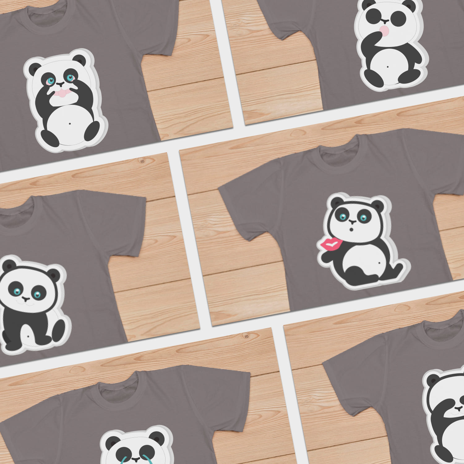 Panda Bear Svg T-shirt Designs Bundle Cover.