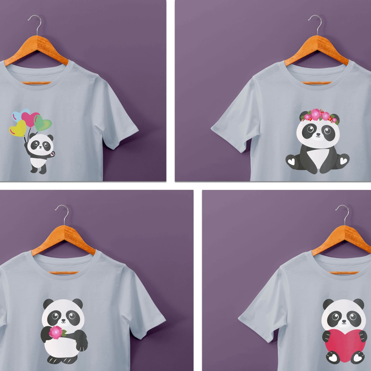Panda Birthday Svg T-shirt Designs Bundle Cover.