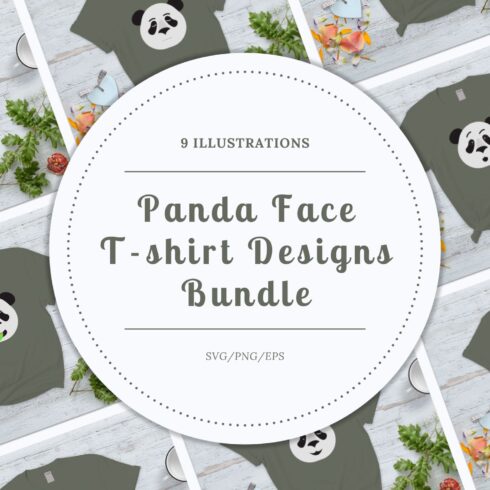 Panda Face Svg T-shirt Designs Bundle.