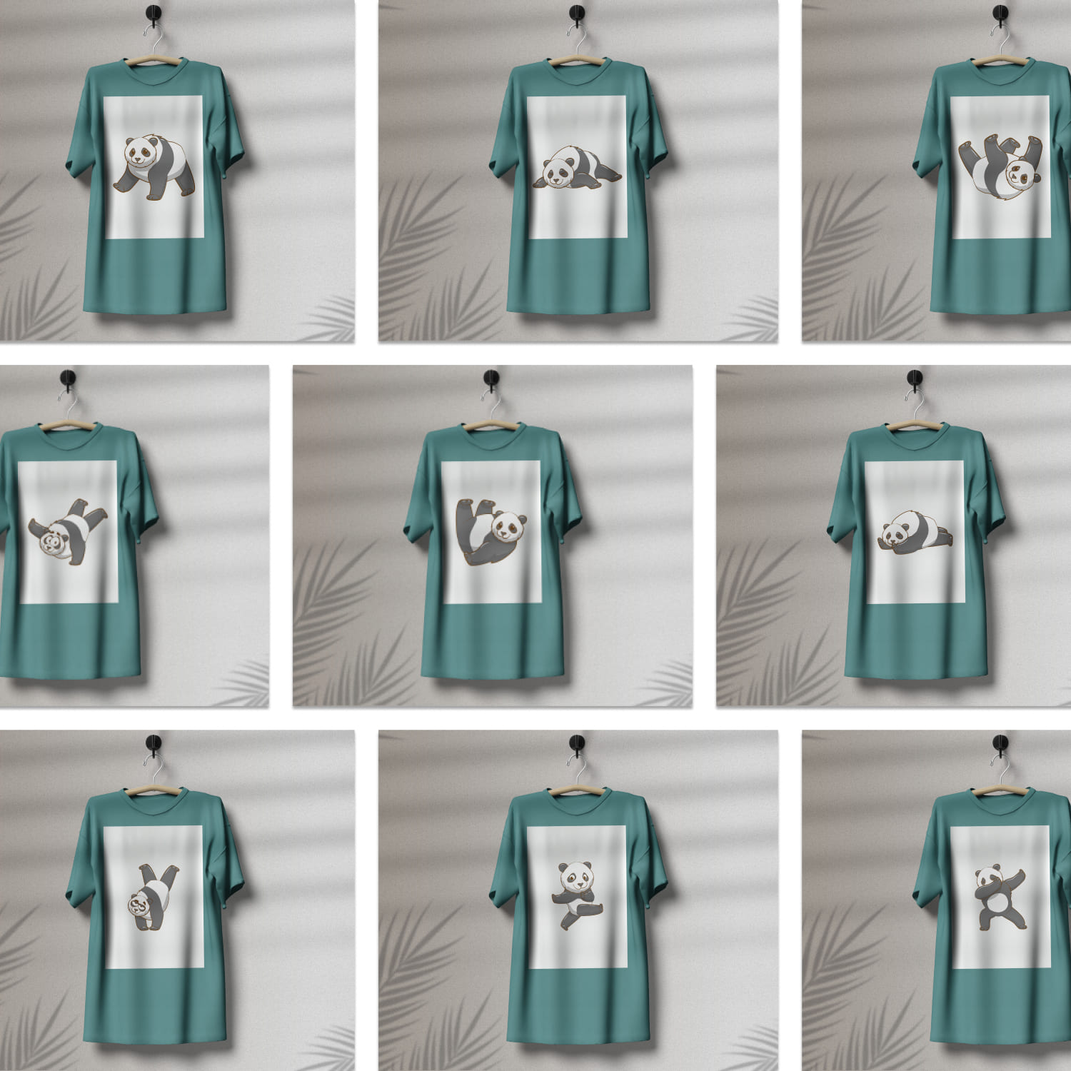 Panda T-shirt Svg Designs Bundle Cover.