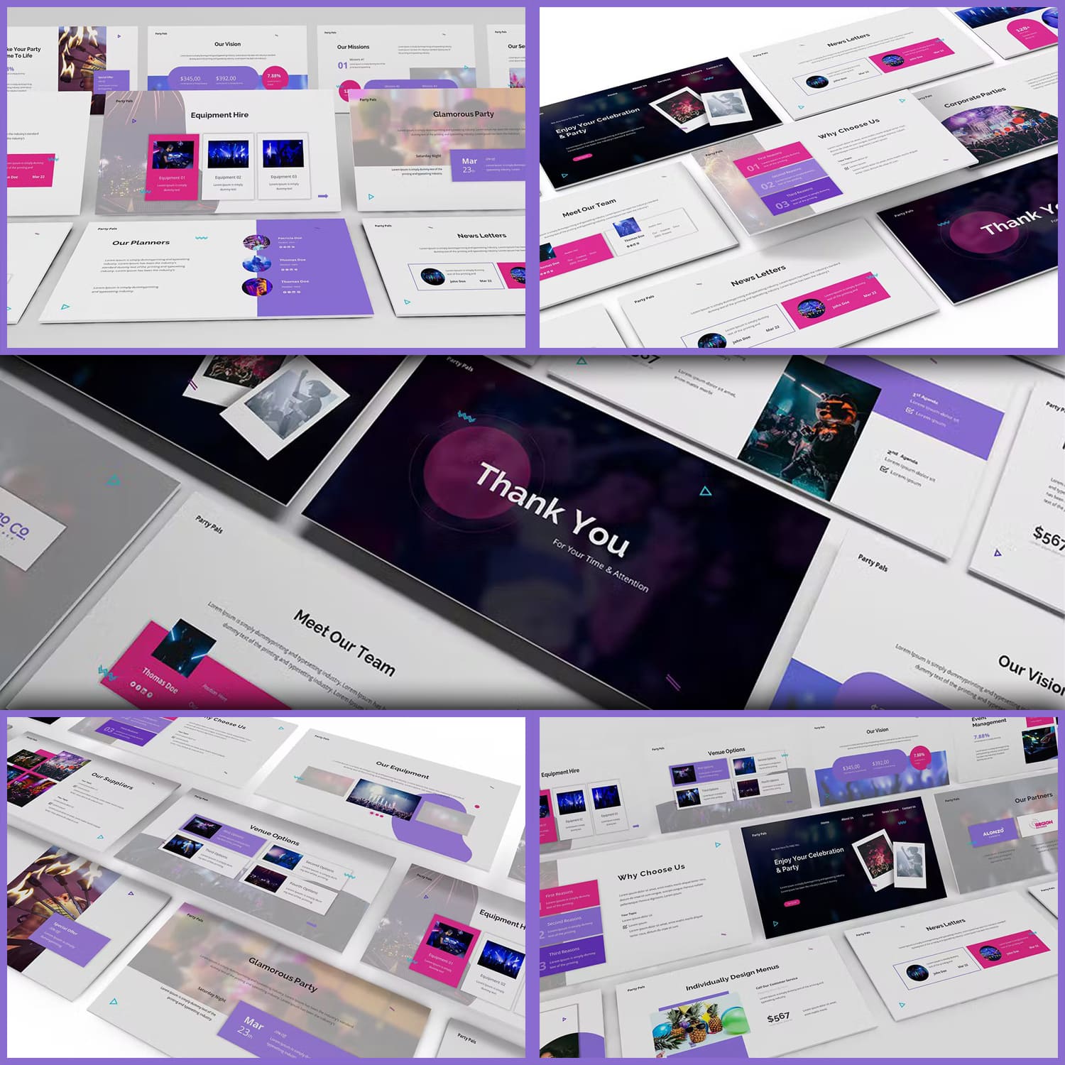 Party Planner Powerpoint Template Cover.