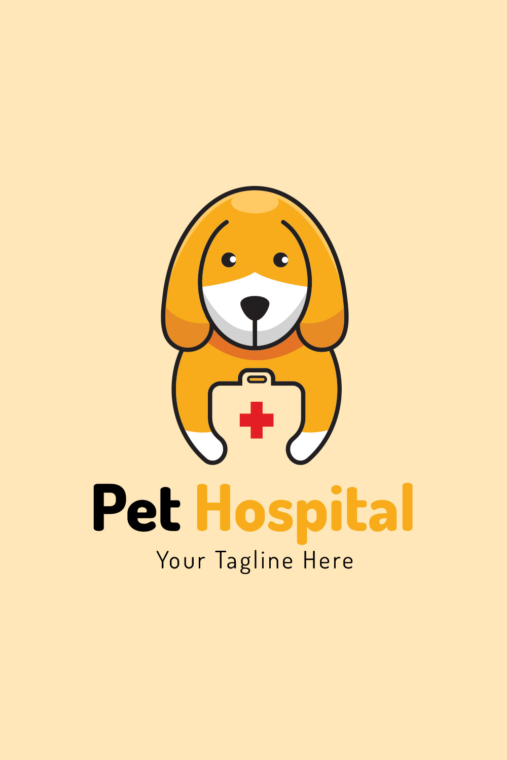 Pet Hospital Logo Design Template pinterest image.