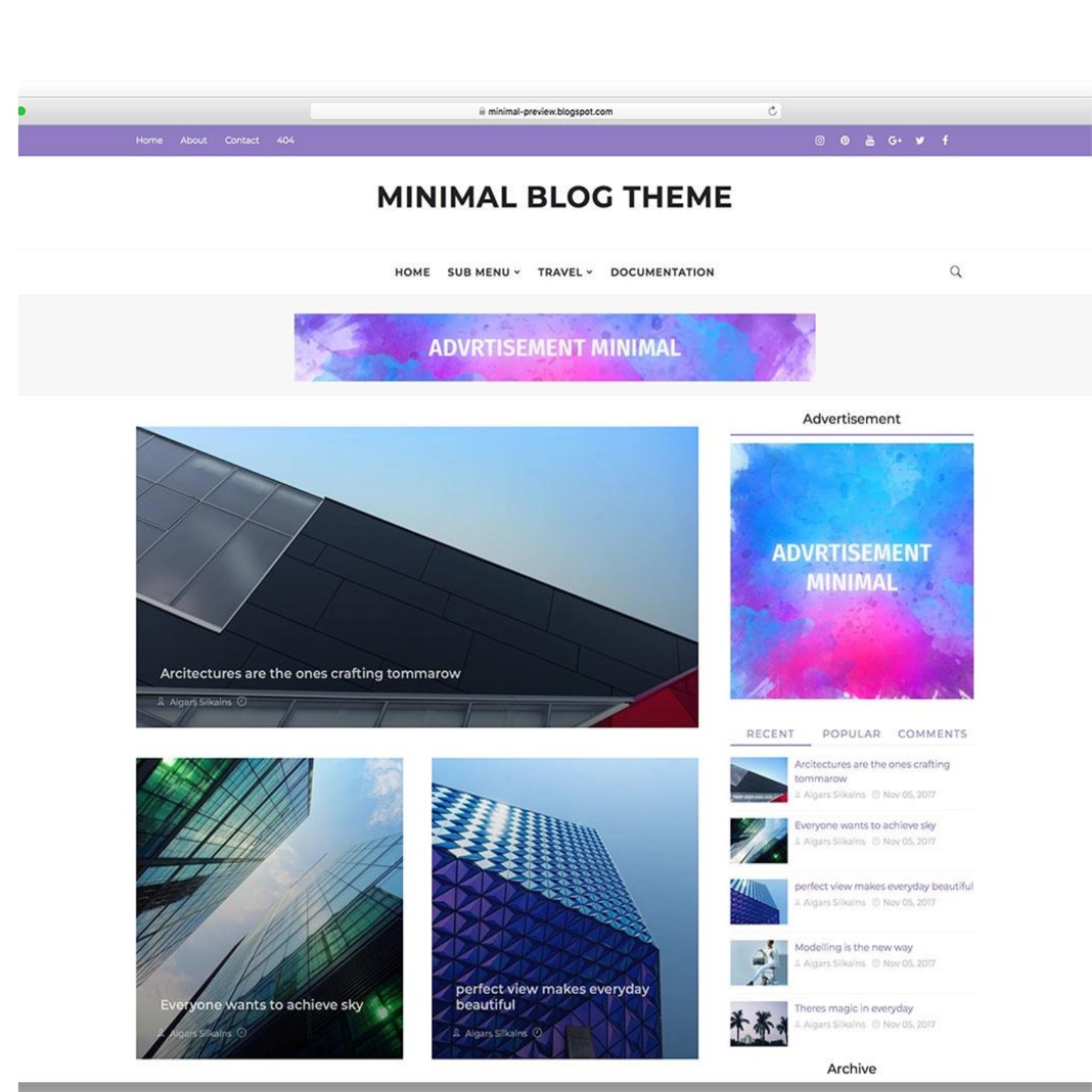An image with an adorable WordPress template in colorful colors.