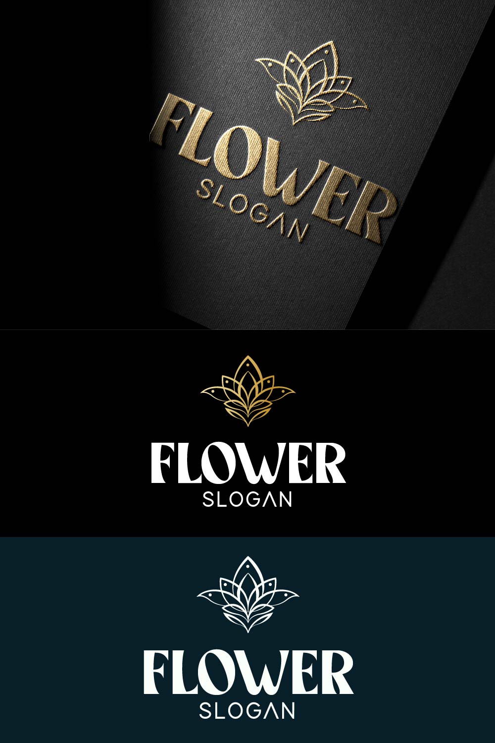 Pinterest collage image for awesome Beauty Flower Logo Vector.