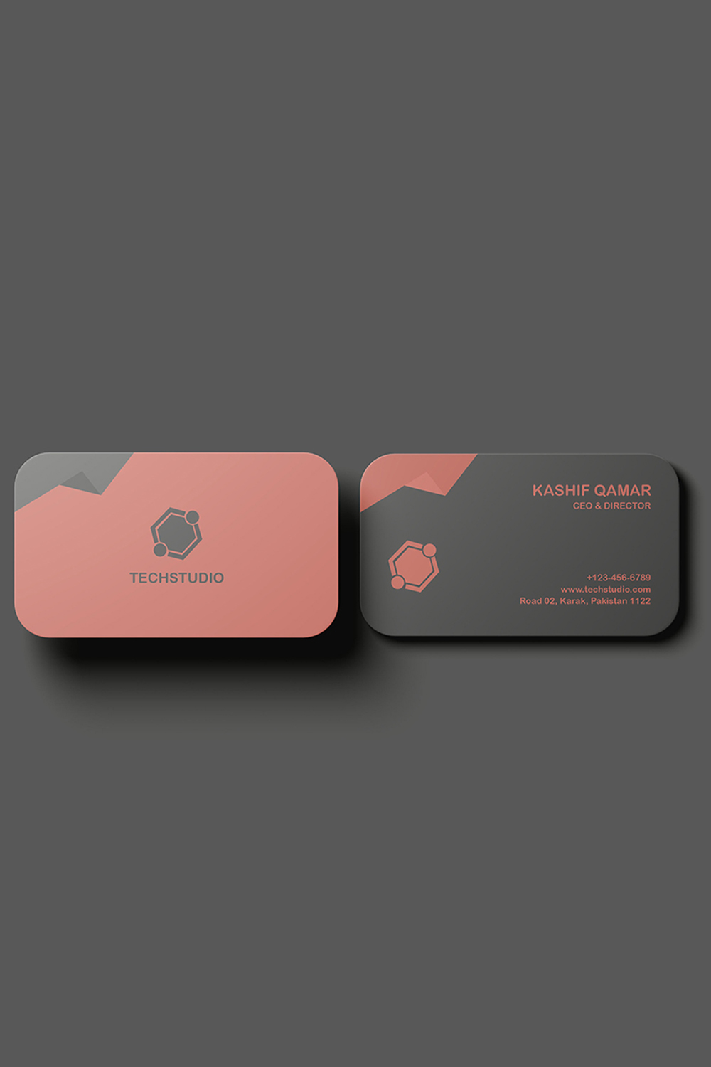 Minimal Business Card Double Sided Template pinterest image.