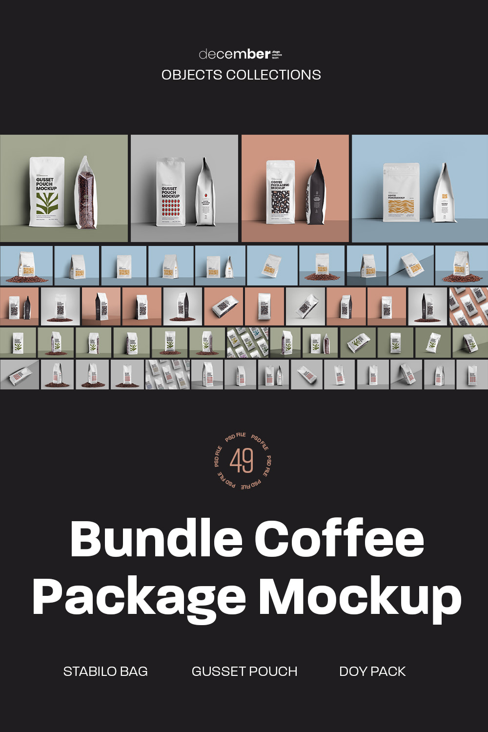 Coffee Pouch Bag Mockup pinterest image.