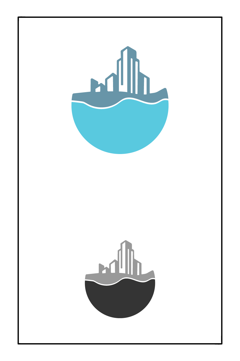 Ocean City Logo Design Template pinterest image.