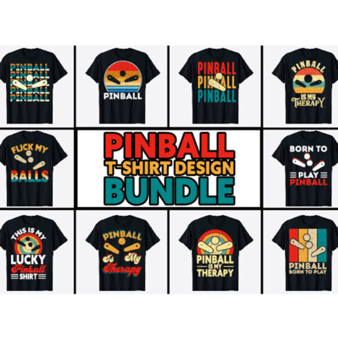 Pinball T-shirt Design Bundle - main image preview.