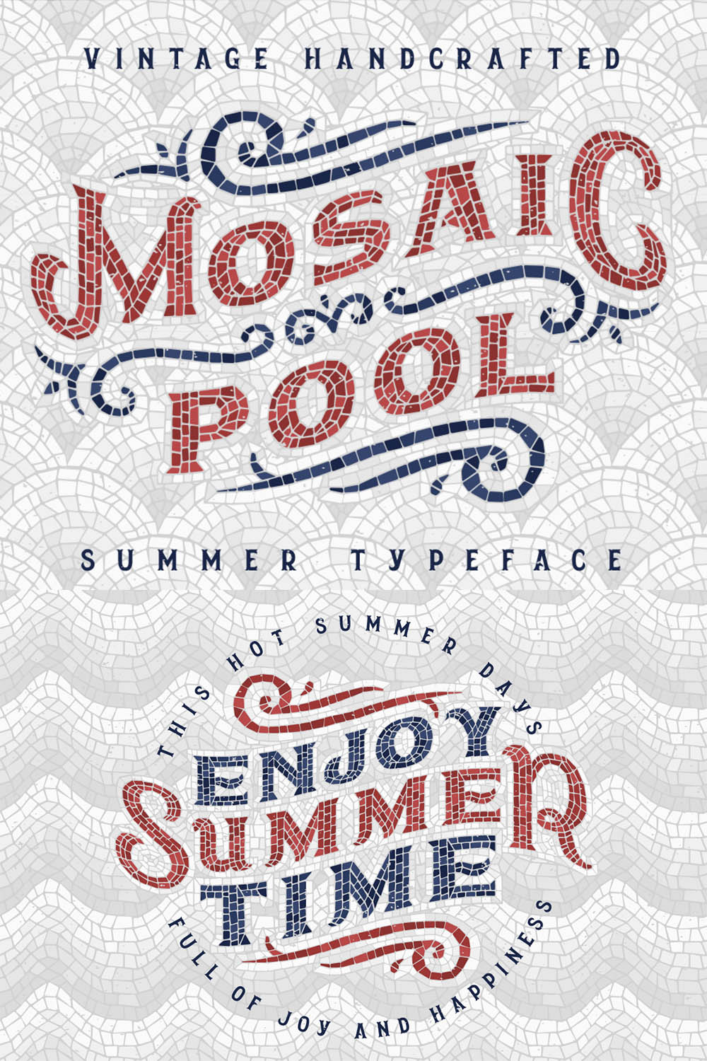 Mosaic Pool Typeface Pinterest image.