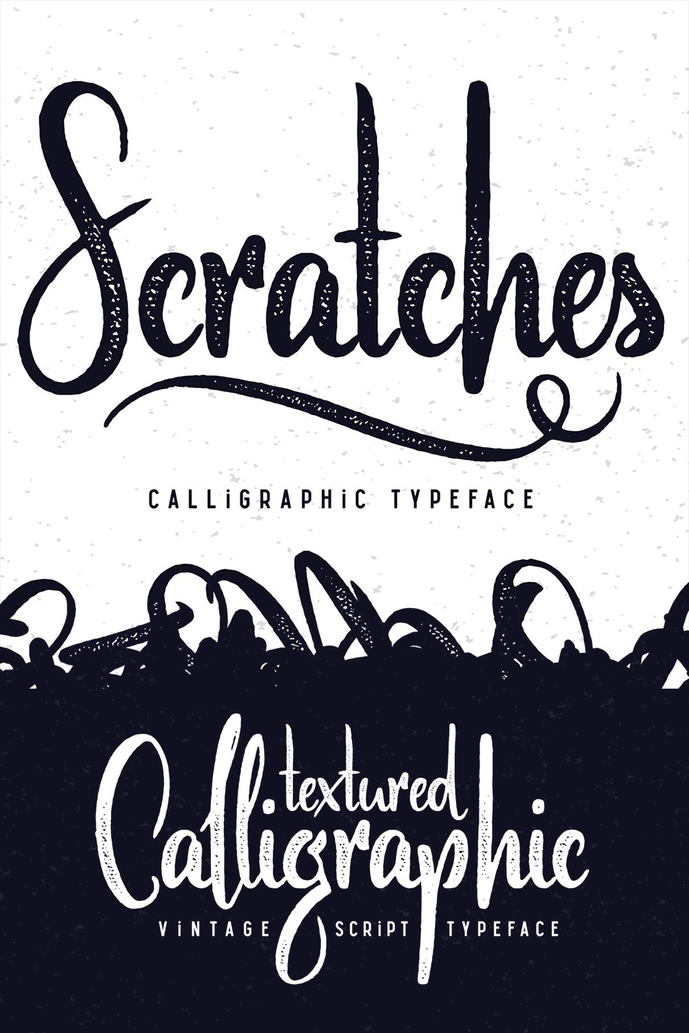 Pinterest collage image for Scratches Calligraphic Font.