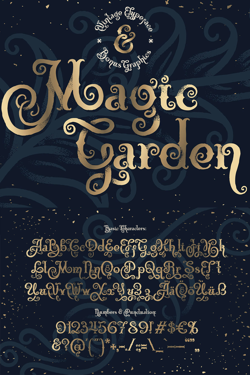 Typeface Font Magic Garden Graphics pinterest image.