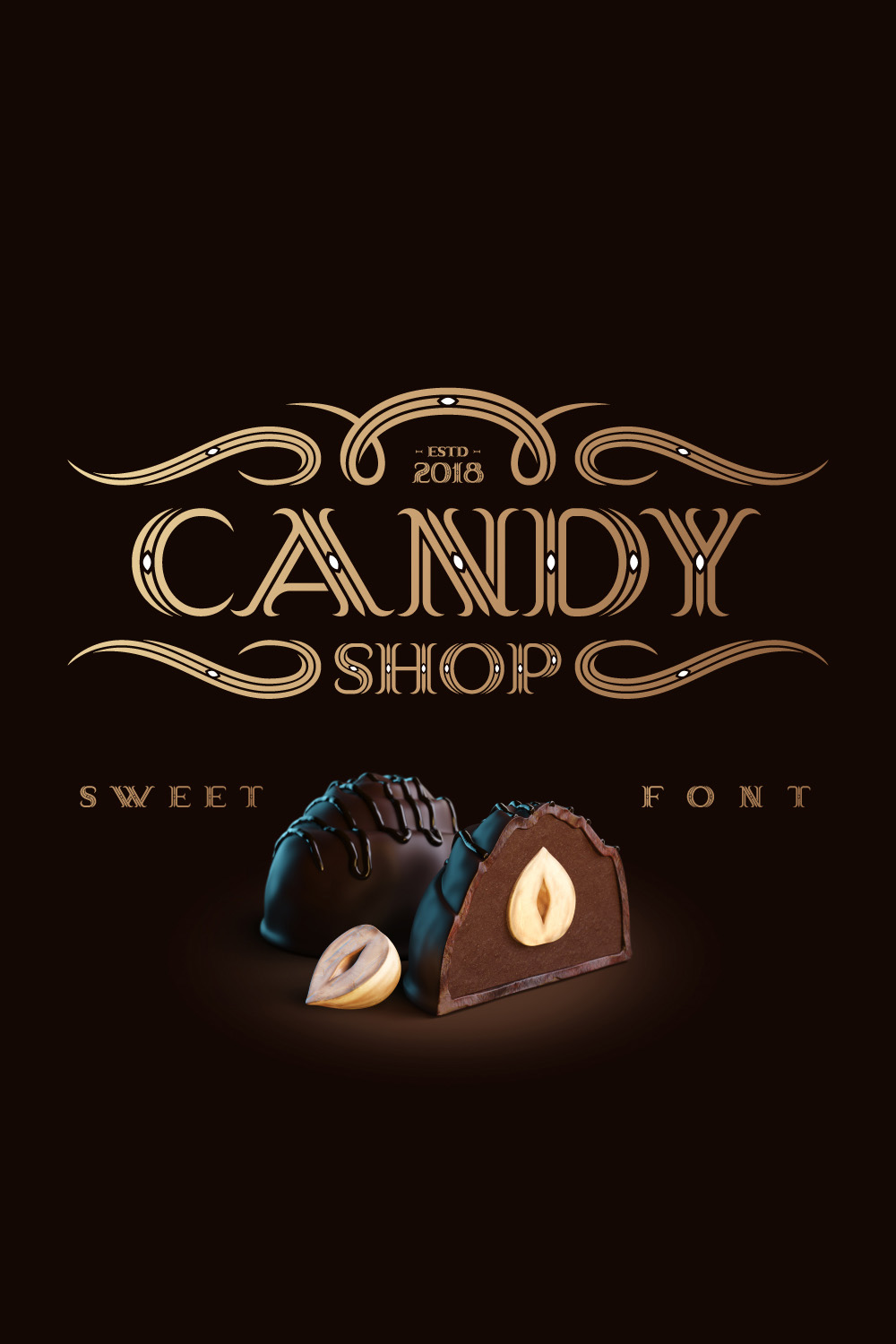Candy Shop Font awesome Pinterest image.