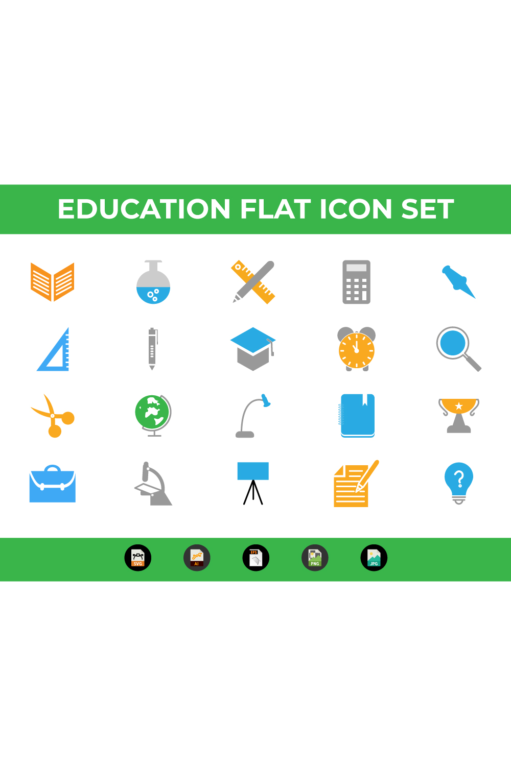 Pinterest images woth education icons set.