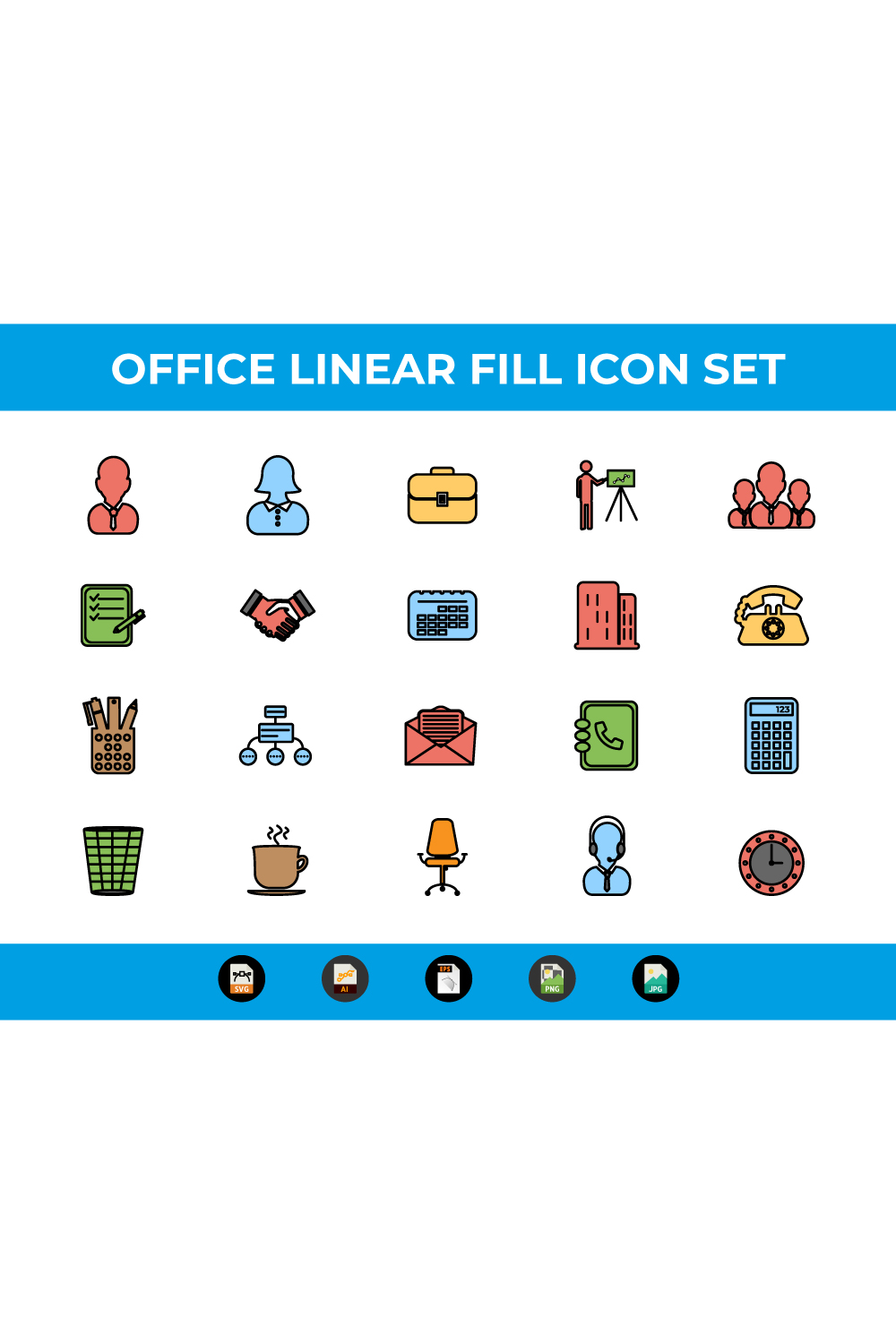 Pinterest promotion icons set.