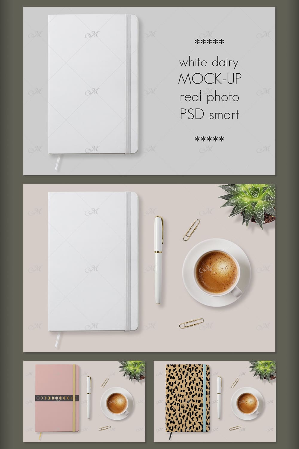 Diary With Rubber Band. Mock-up - Pinterest.