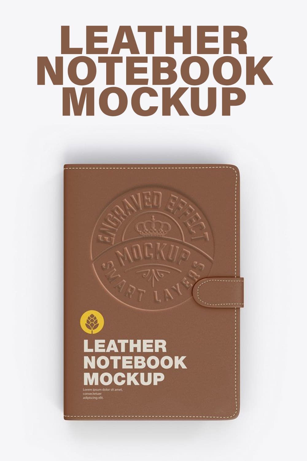 Image of a leather notepad with a charming design.