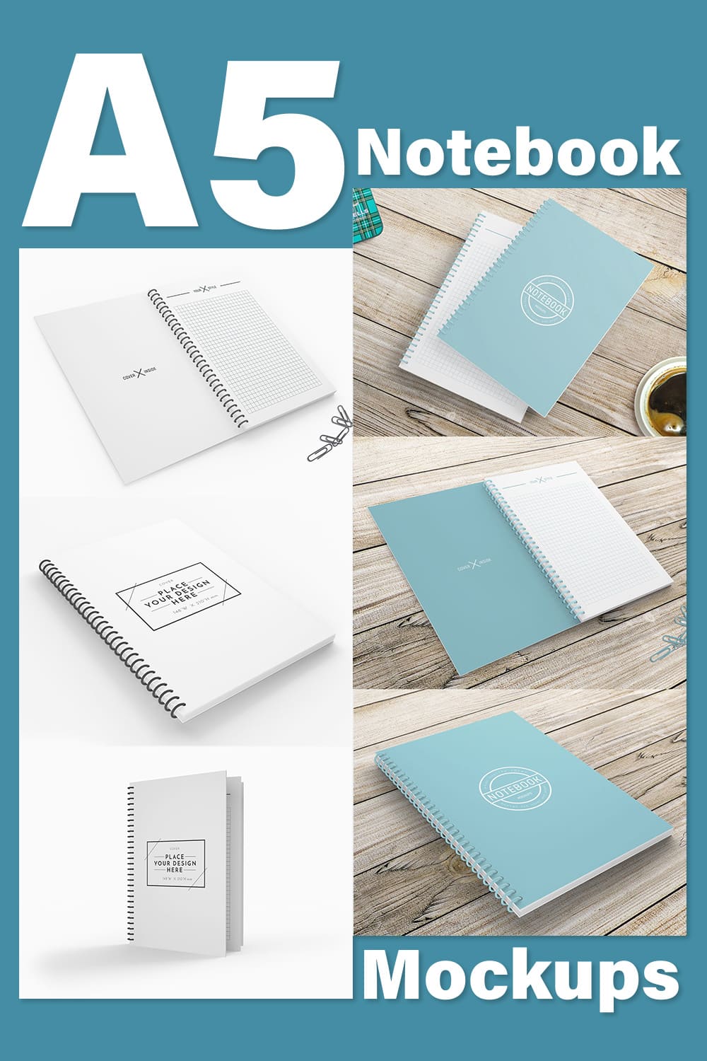 Exquisite design A5 notepad images set.