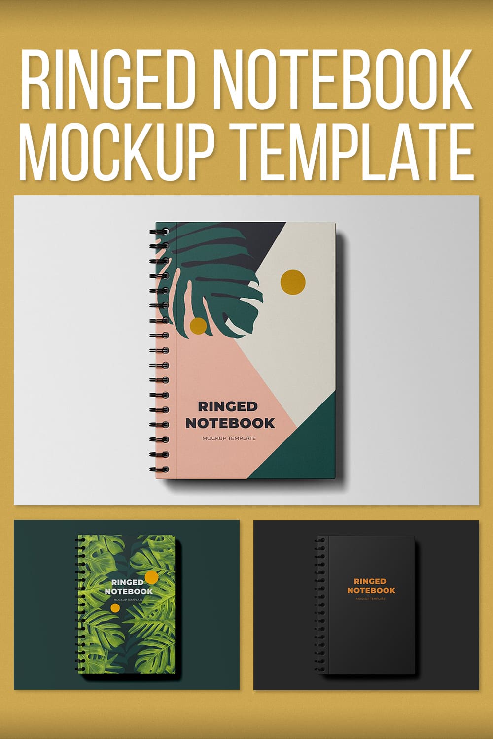 Ringed Notebook Mockup Template - Pinterest.