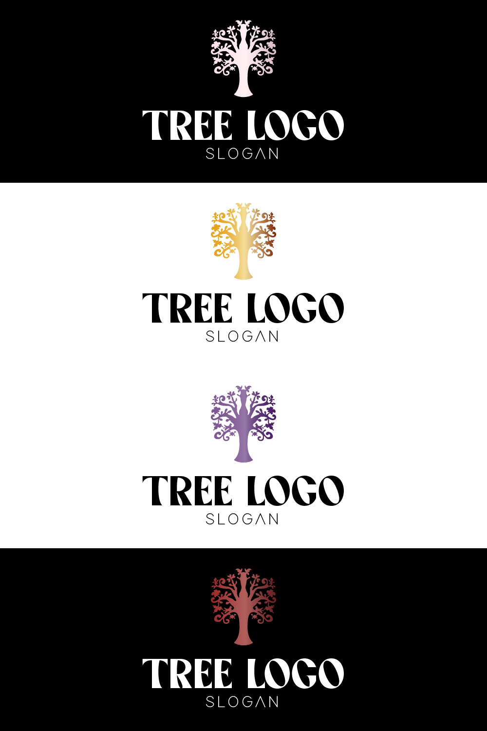 Tree Logo Vector Pinterest Collage image.