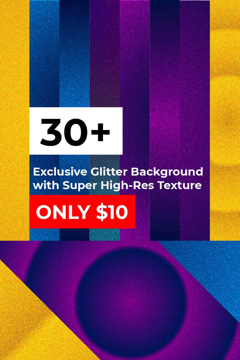 Exclusive Glitter Background with Super High-Res Texture – Only $10 pinterest image.