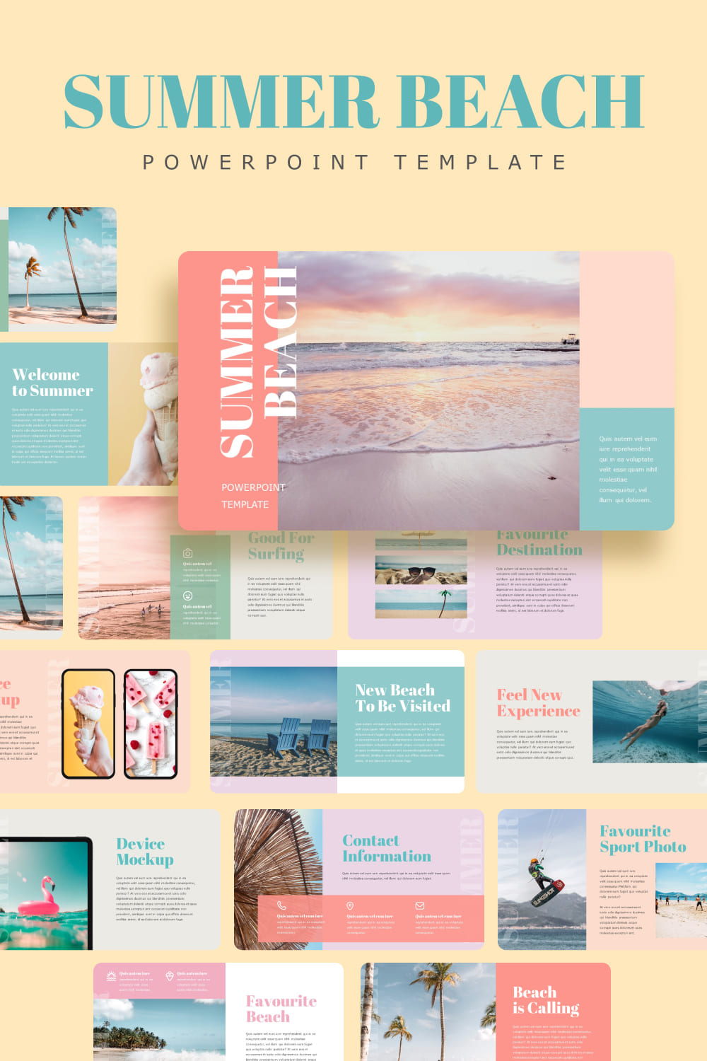 Summer Beach Powerpoint Template - Pinterest.