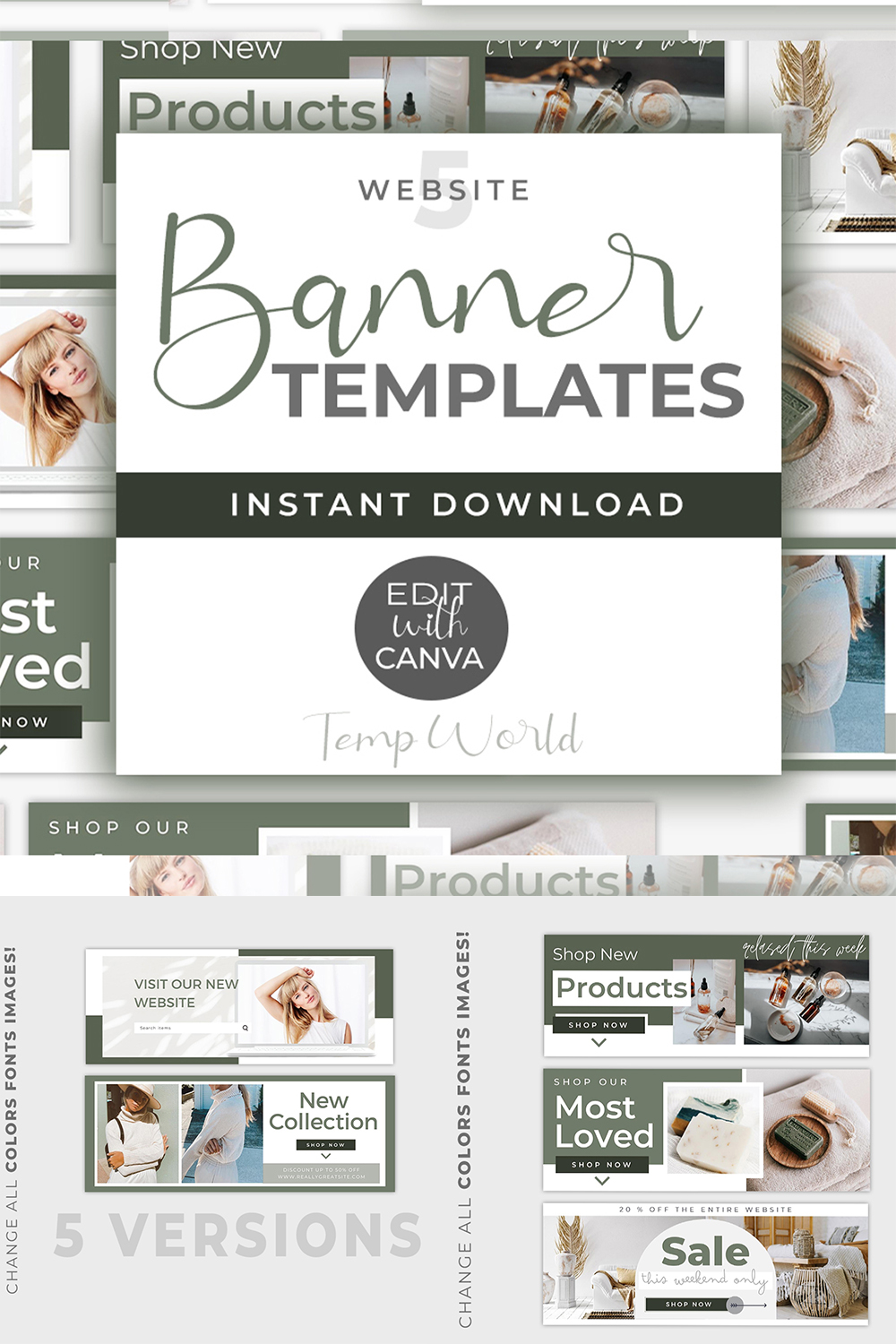 Pack Off 5 Web Banners Templates pinterest image.