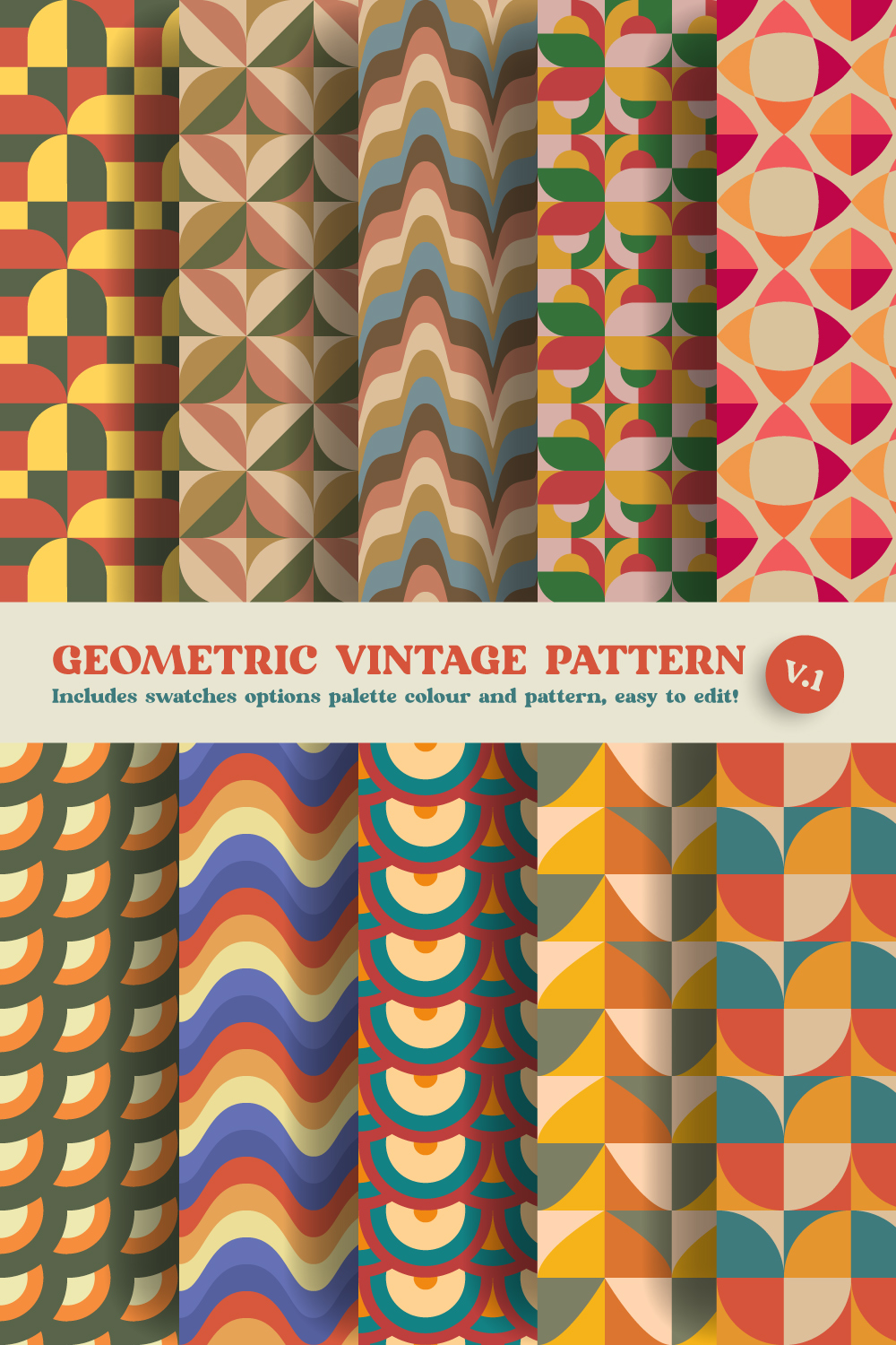 Vintage Geometric Patterns pinterest image.