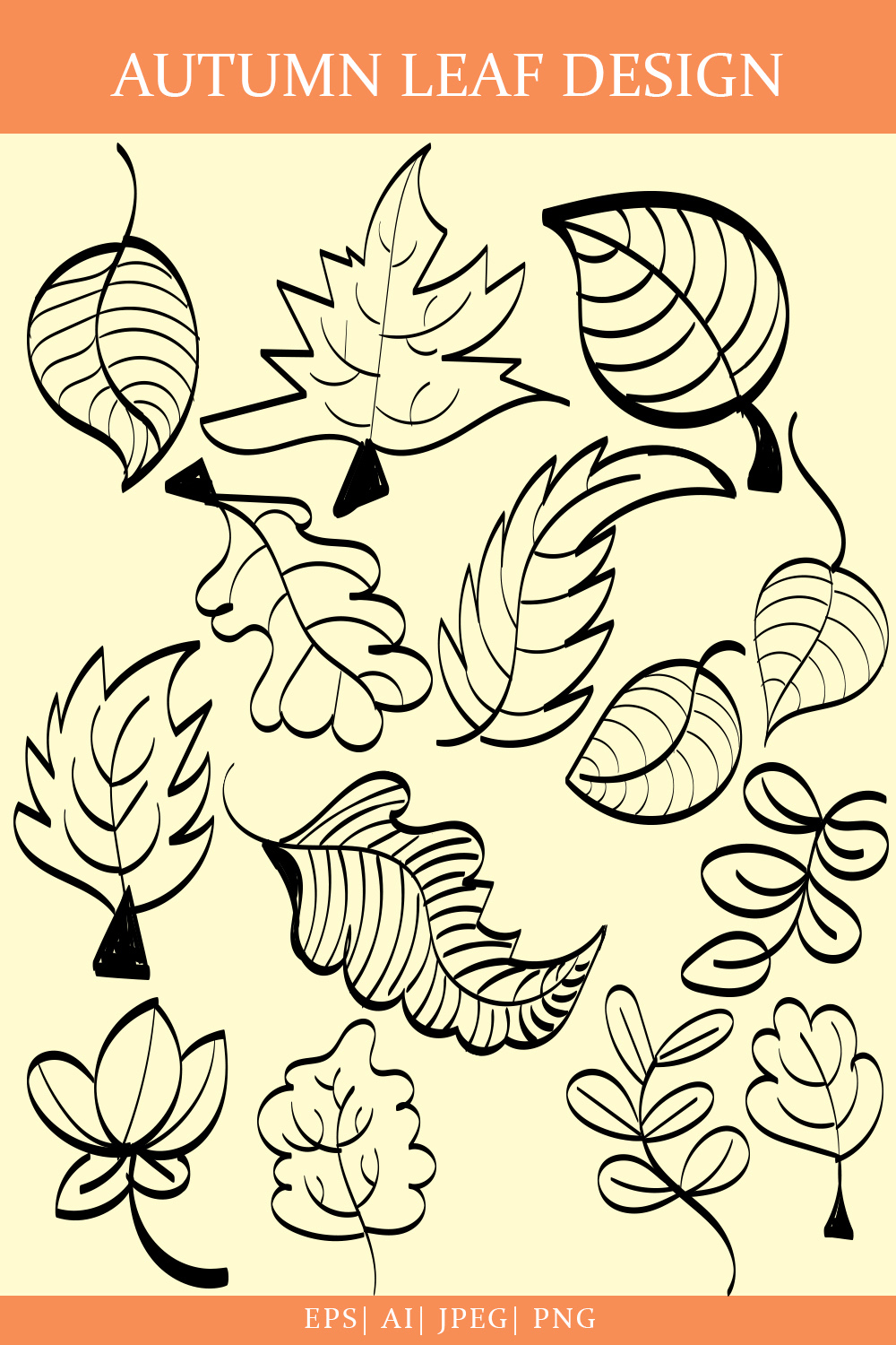 14 Autumn Leaves Design Pinterest collage image.