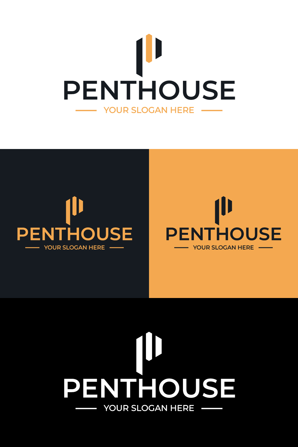 P-Letter Penthouse Logo Template Only $10 pinterest image.