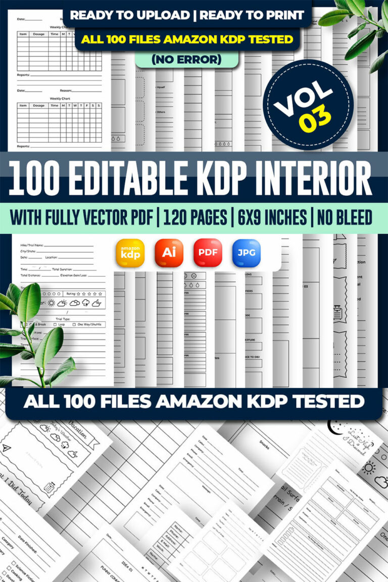 Mega Editable Kdp Interior Bundle Vol 03 Masterbundles 1198