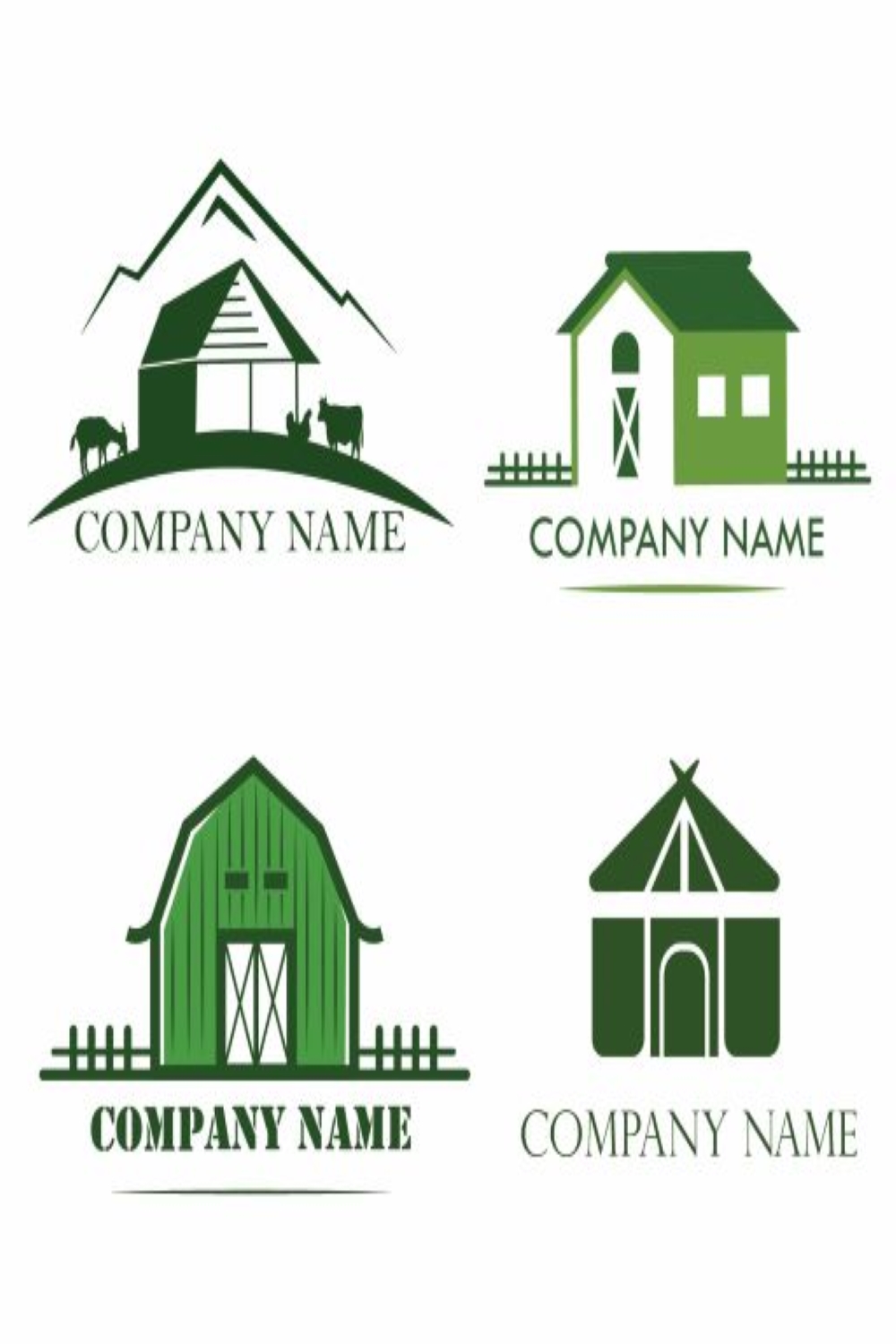 Farmhouse Logos Pinterest collage image.