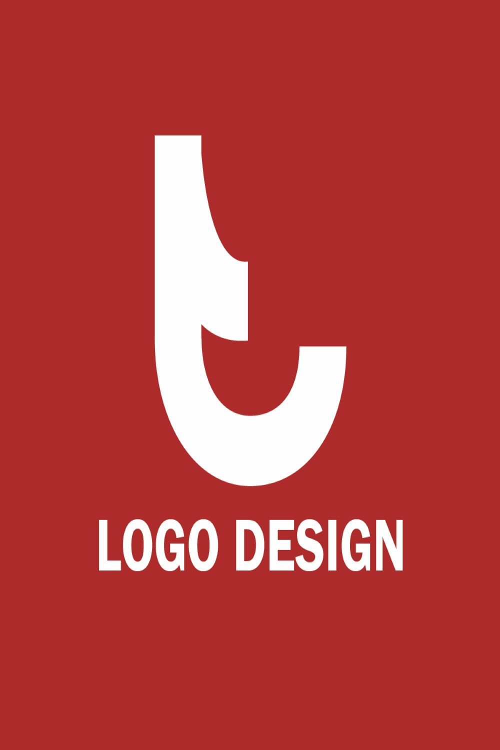 Minimalistic Logo Design Pinterest Collage image with red background.