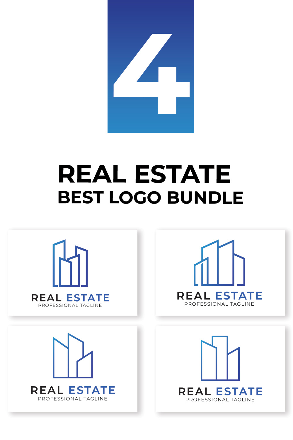 Real Estate Building Logo Bundle pinterest image.