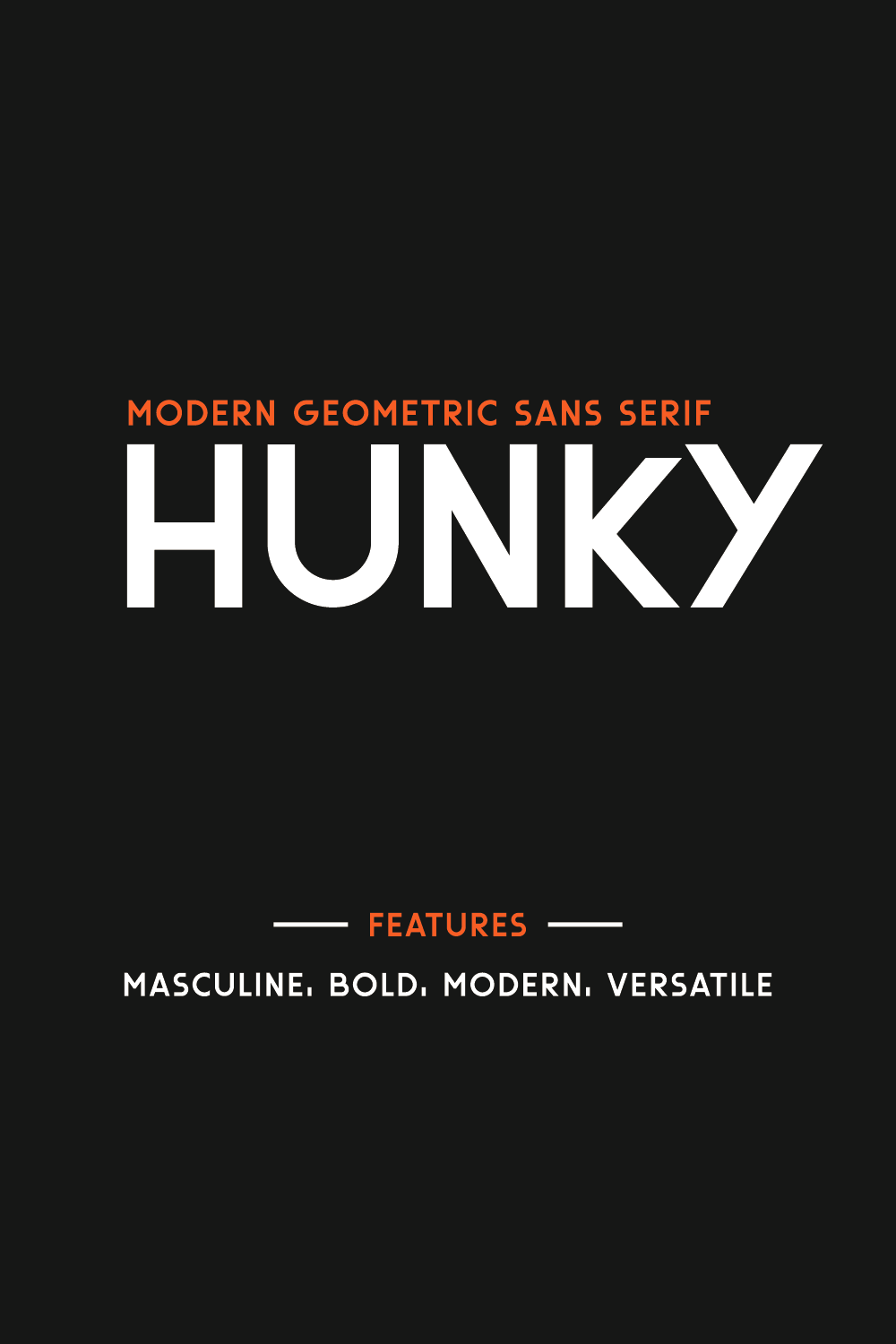 Hunky-Geometric Sans Serif Font pinterest image.