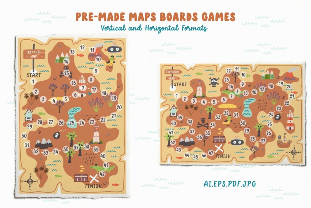 Pirates Ahoy: Clipart & Treasure Map – MasterBundles