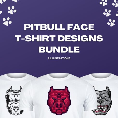 Pitbull Face Svg T-shirt Designs Bundle.