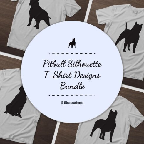 Pitbull Silhouette Svg T-shirt Designs Bundle.