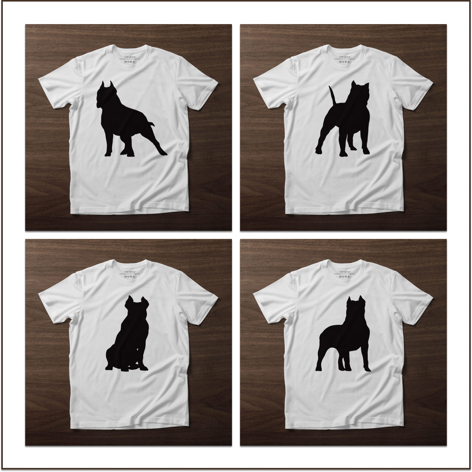 Pitbull Silhouette Svg T-shirt Designs Bundle Cover.