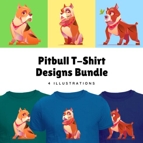 Pitbull T-shirt Svg Designs Bundle.
