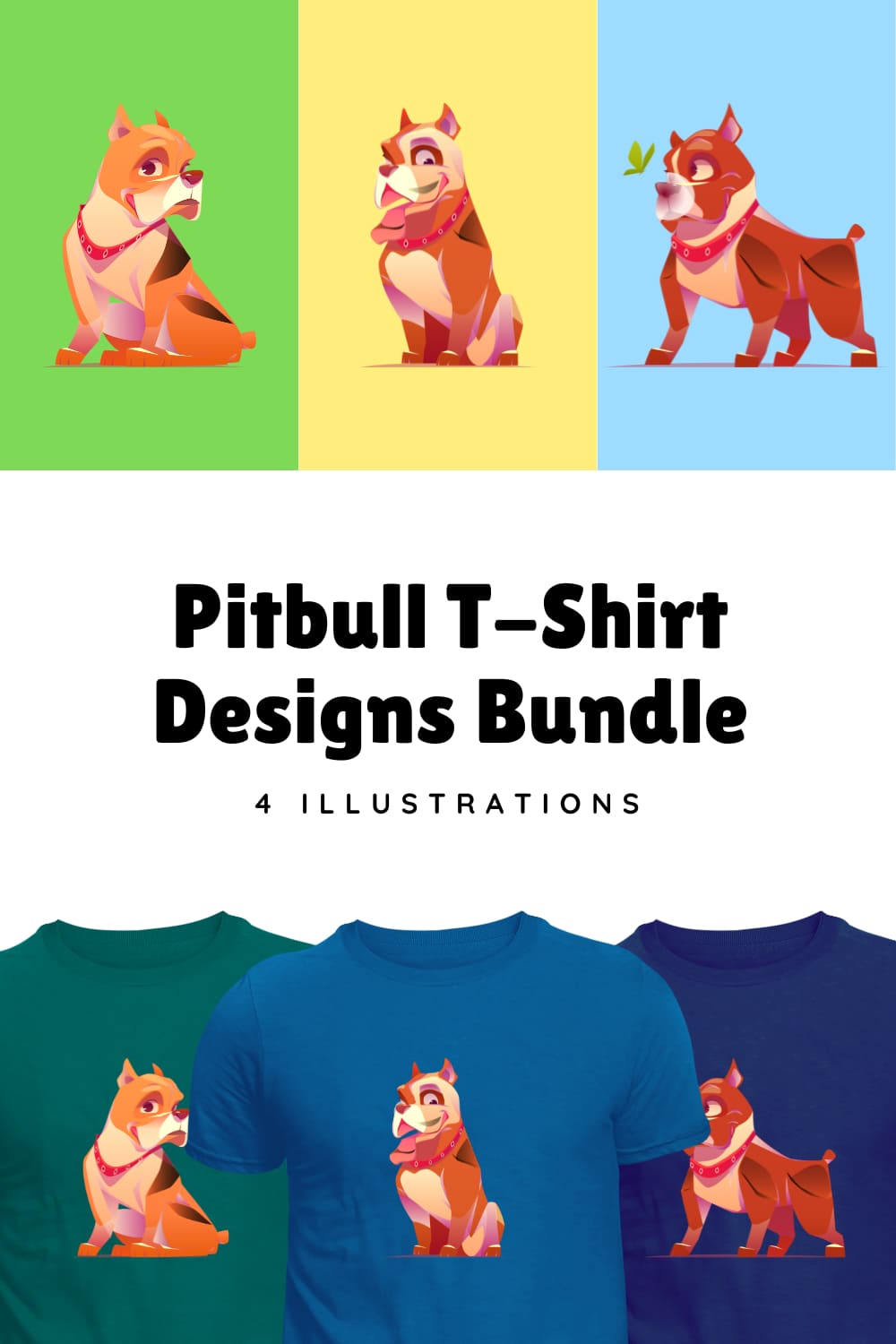 Pitbull T-shirt Svg Designs Bundle - Pinterest.