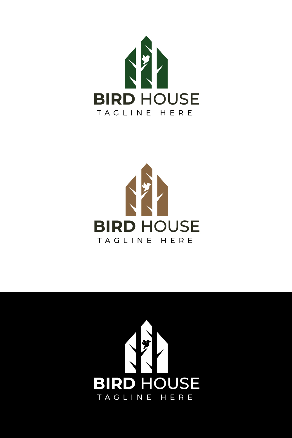 Bird House Logo Template pinterest image.