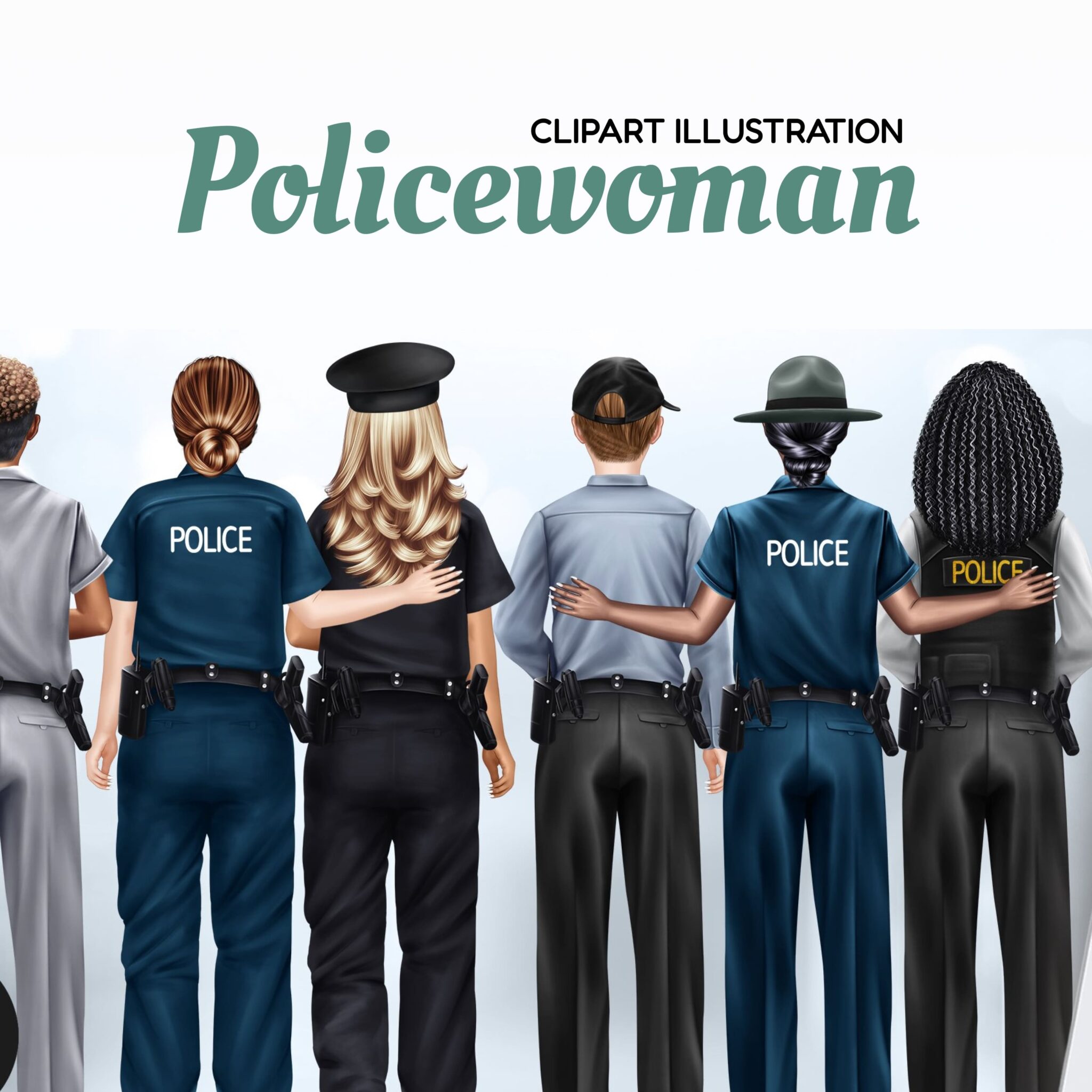 Policewoman Clip Art, Police Officers Clipart, Police PNG – MasterBundles