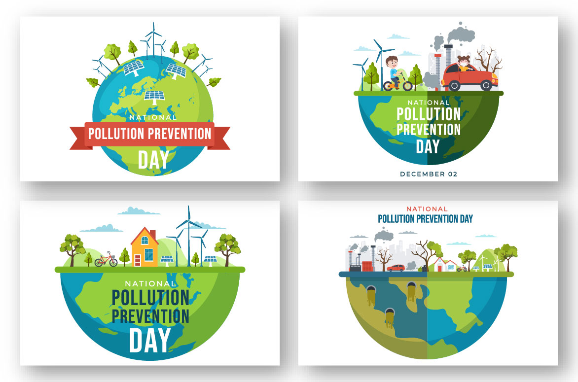 15 National Pollution Prevention Day Illustration set.