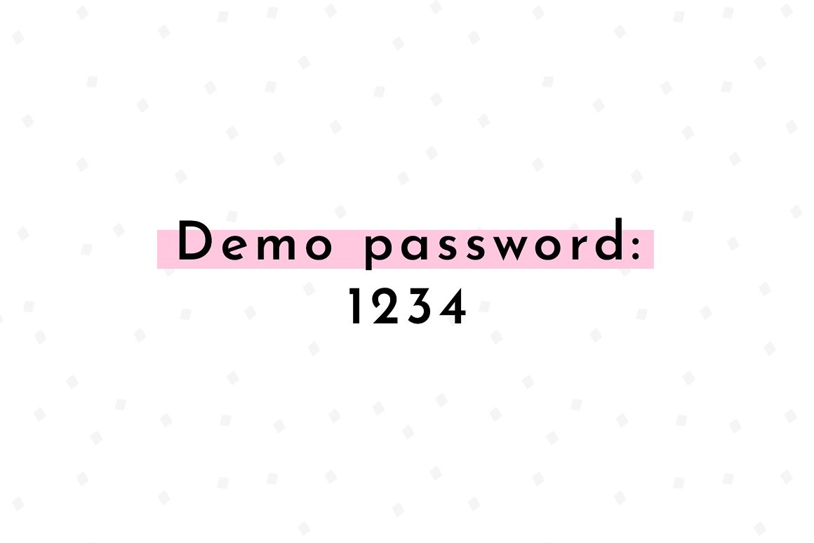 Image with a password to access the demo template.