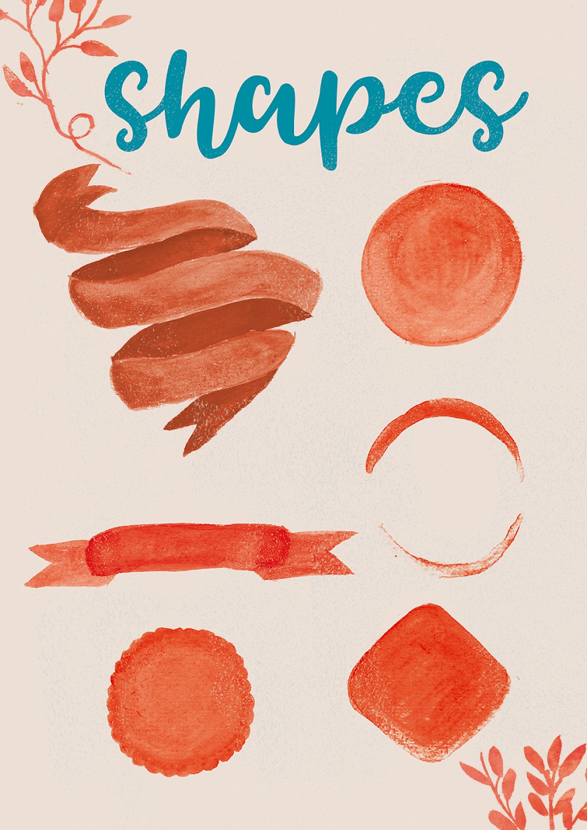 Extra watercolor shapes in a warm autumn color.