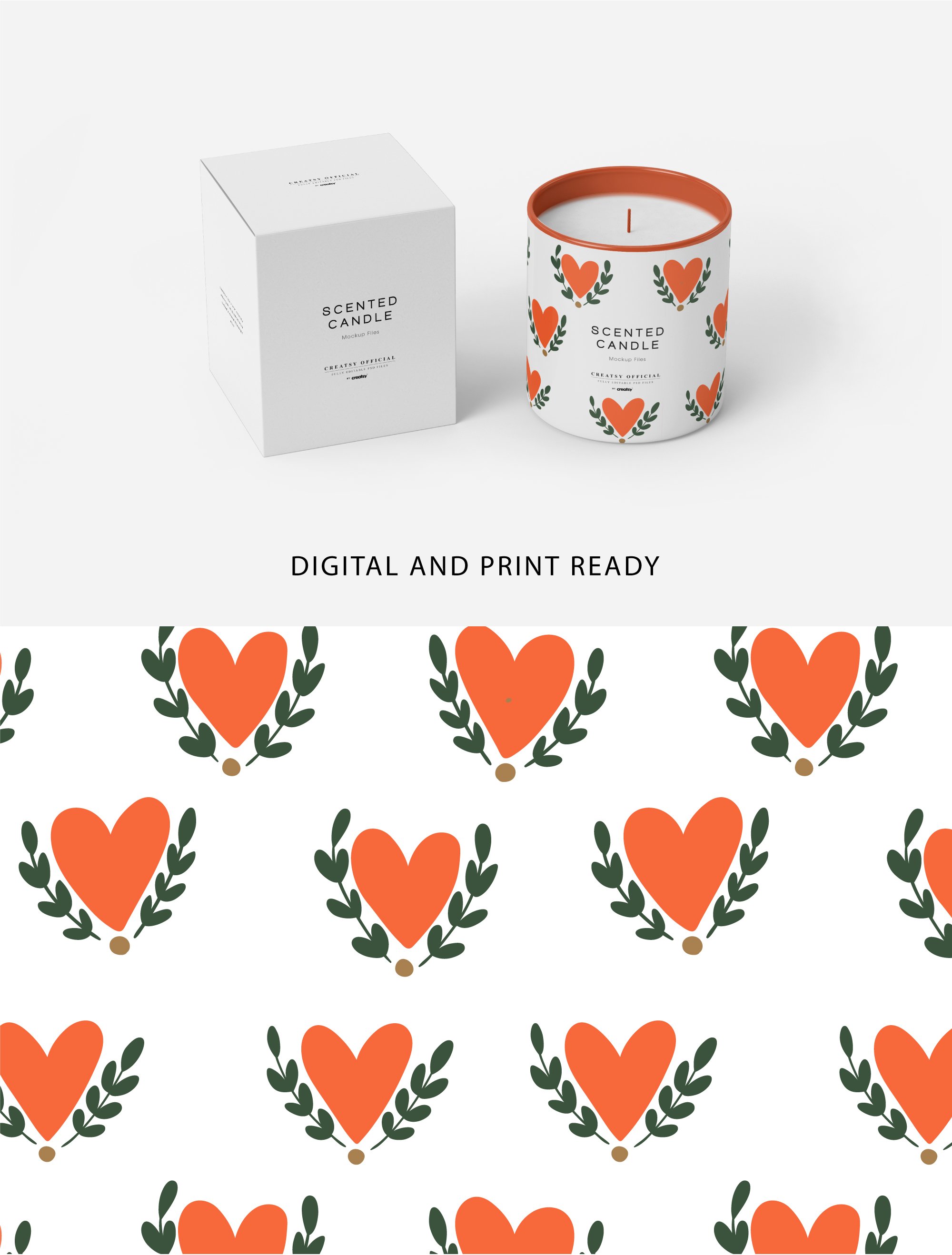 Orange hearts with leaves for the versatility brands.