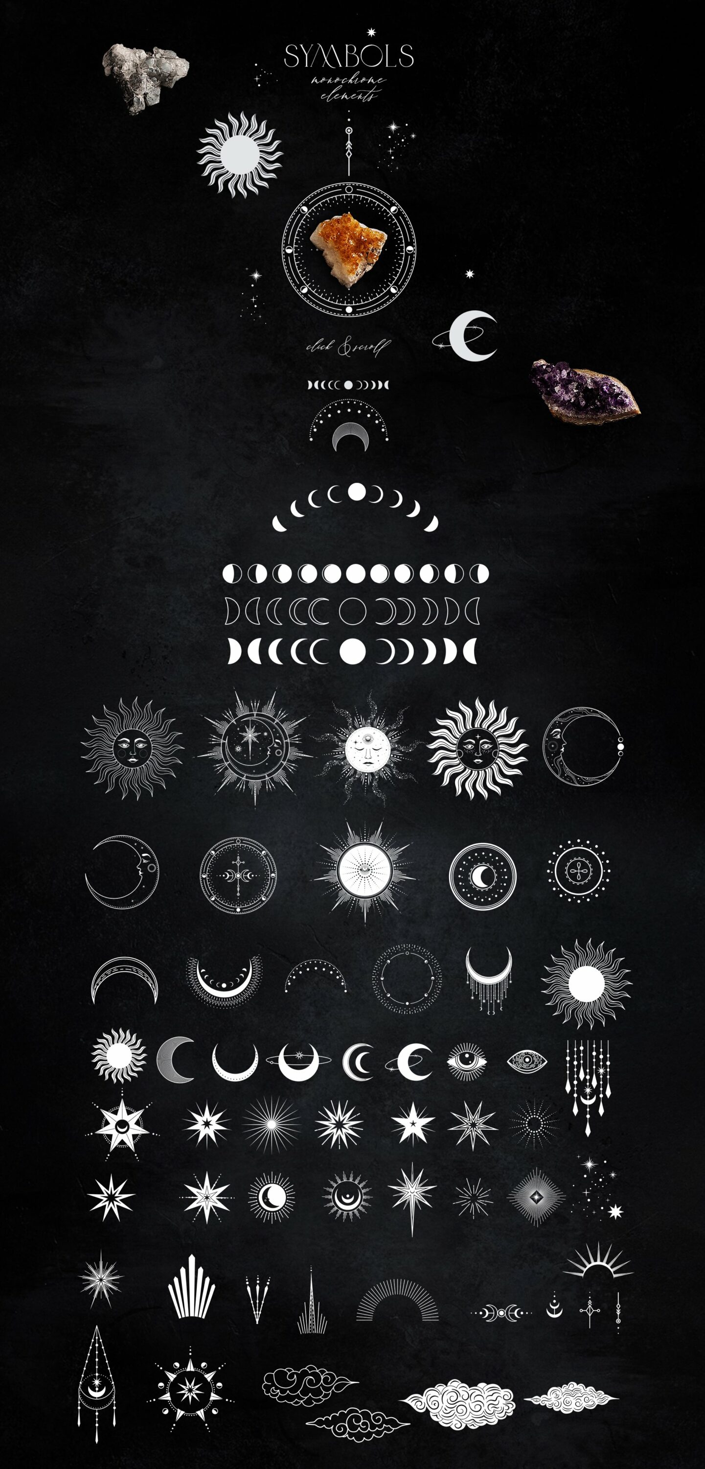 So beautiful and creative silver illustrations for your zodiac composition.